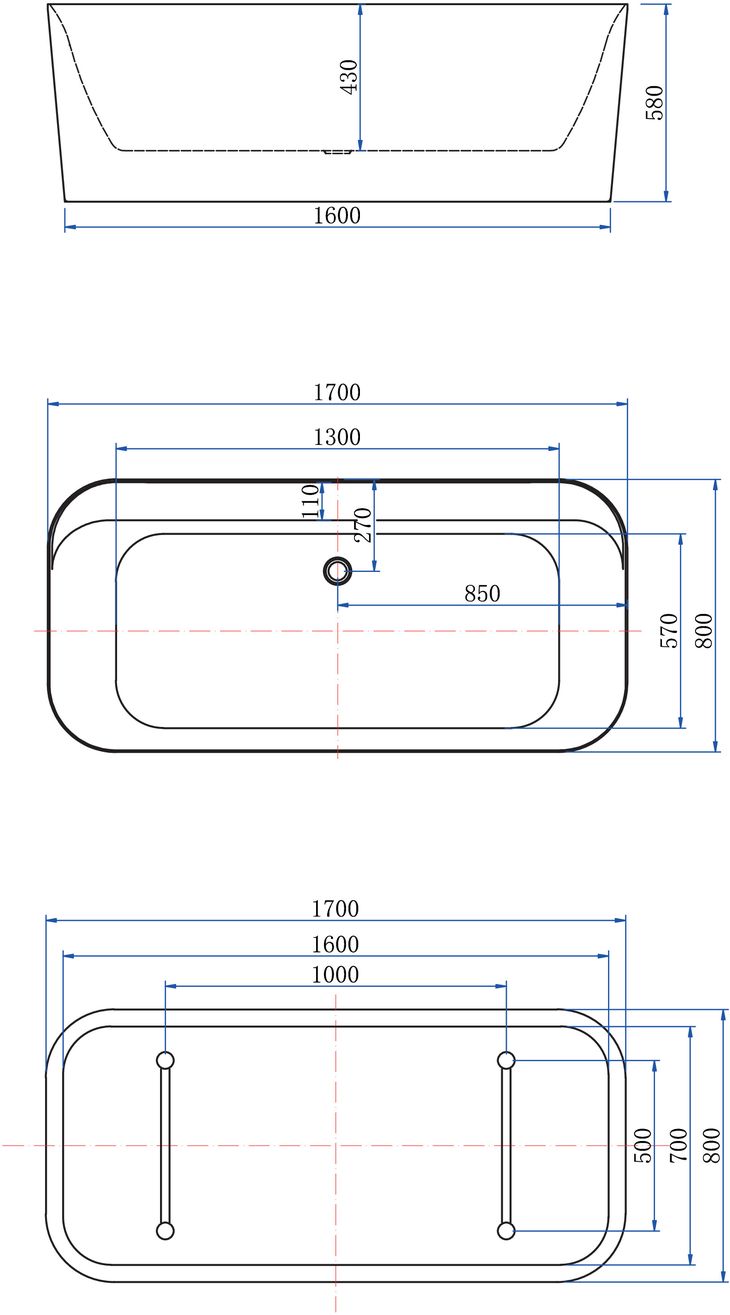 Акриловая ванна Allen Brau Infinity 1 170x80 2.21001.20 белый