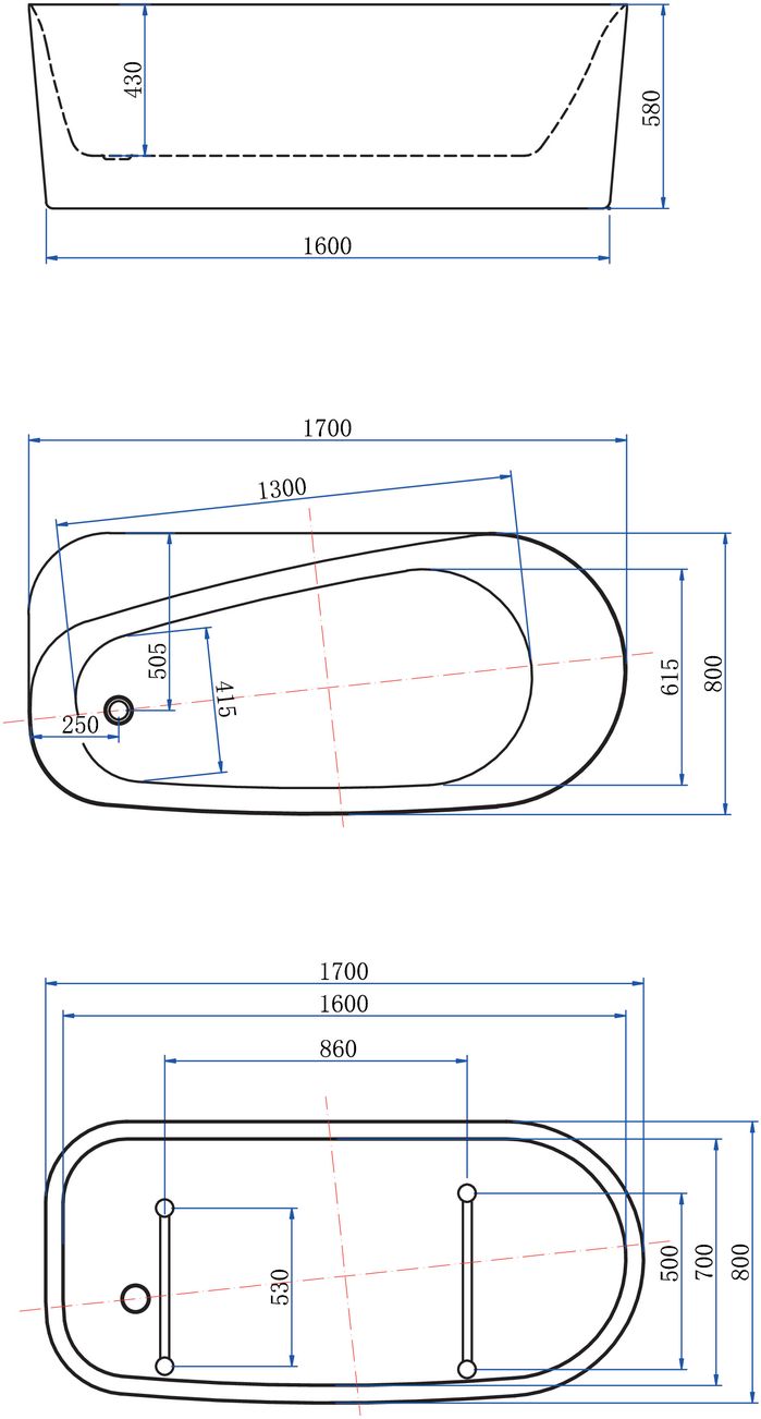 Акриловая ванна Allen Brau Priority 1 170x80 2.31001.20 белый