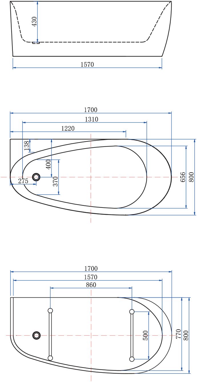 Акриловая ванна Allen Brau Priority 2 170x80 2.31002.20 белый