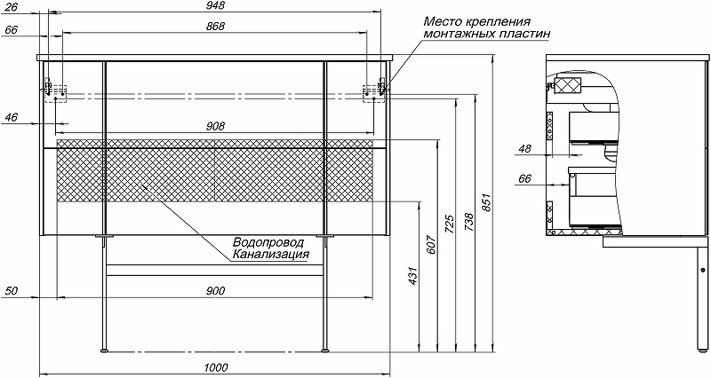 Тумба под раковину Allen Brau Reality 100 1.32007.WM белый матовый