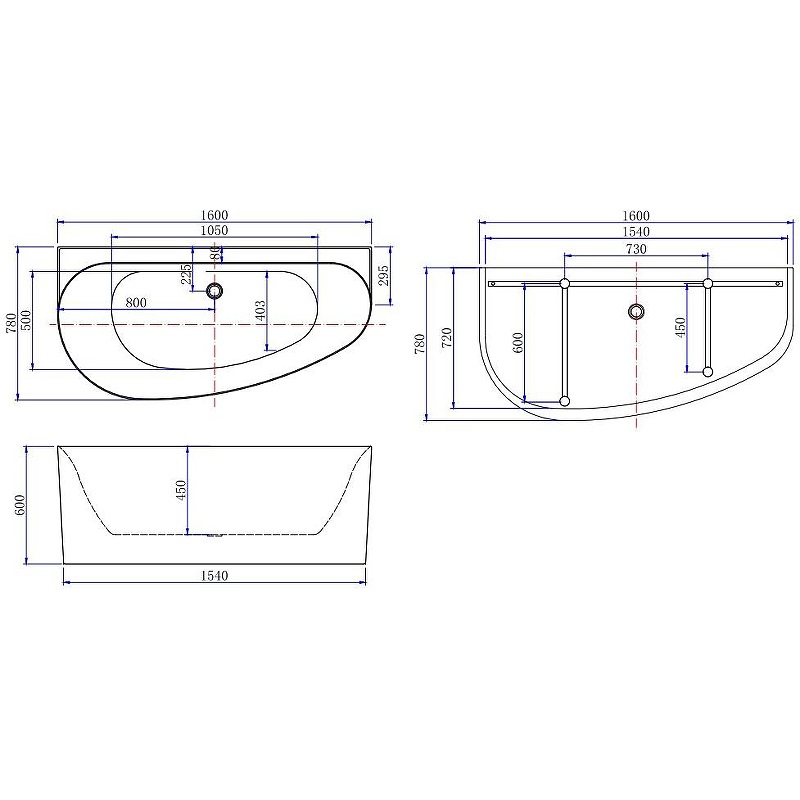 Акриловая ванна Allen Brau Priority R 5 В 160x78 2.31005.20B белый