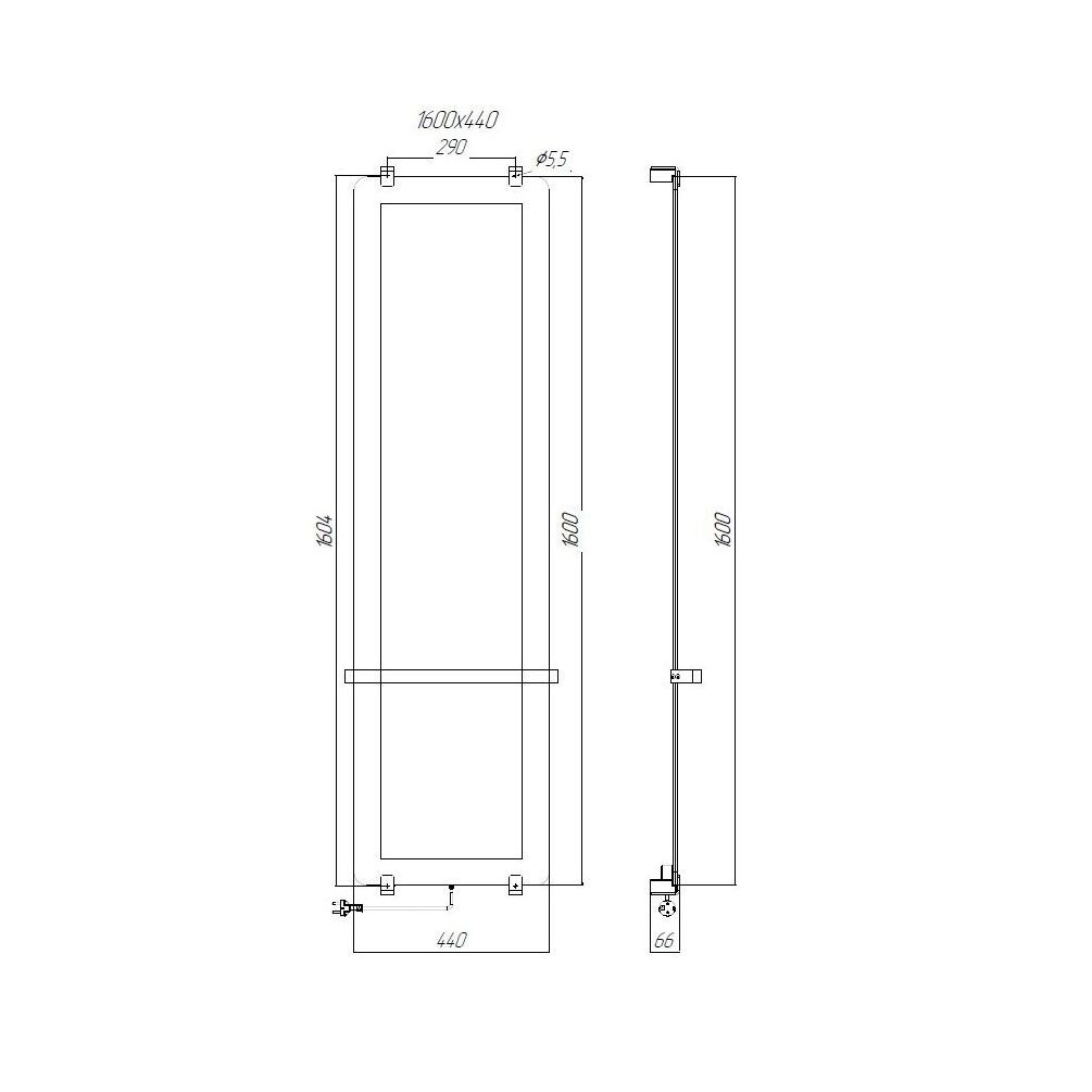 Полотенцесушитель электрический Allen Brau Infinity 160x44 с рейлингом и креплением, медь браш