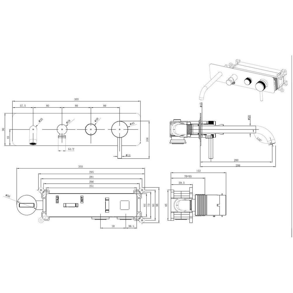 Смеситель для ванны Allen Brau Priority 5.31A05-00 (с внутренней частью) хром