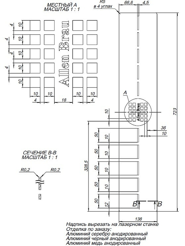 Накладка для сифона Allen Brau Infinity 8.210N8-BA серебро браш 160х90