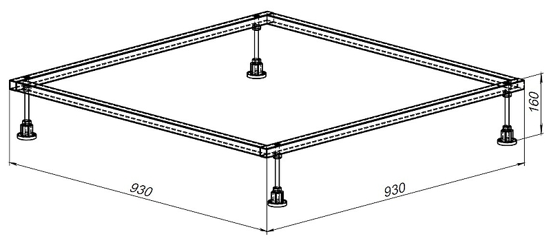 Каркас для поддона Allen Brau 100х100 8.00002