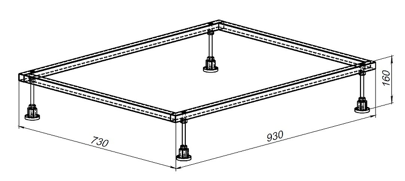 Каркас для поддона Allen Brau 100x80 8.00002.1